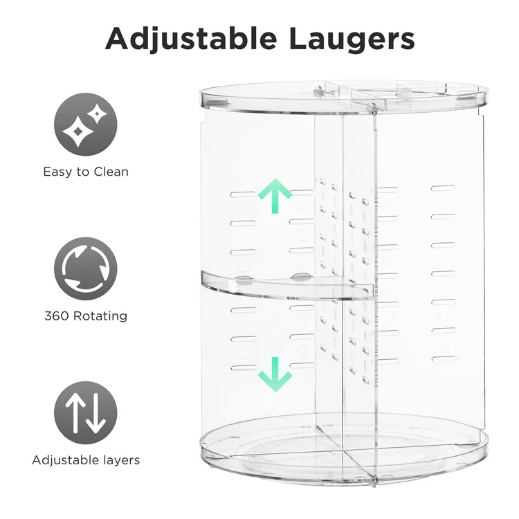 Rotating Makeup PS Organizer Vanity Transparent Cosmetic Storage Rack Lipstick Eyebrow Pencil Skincare Holder