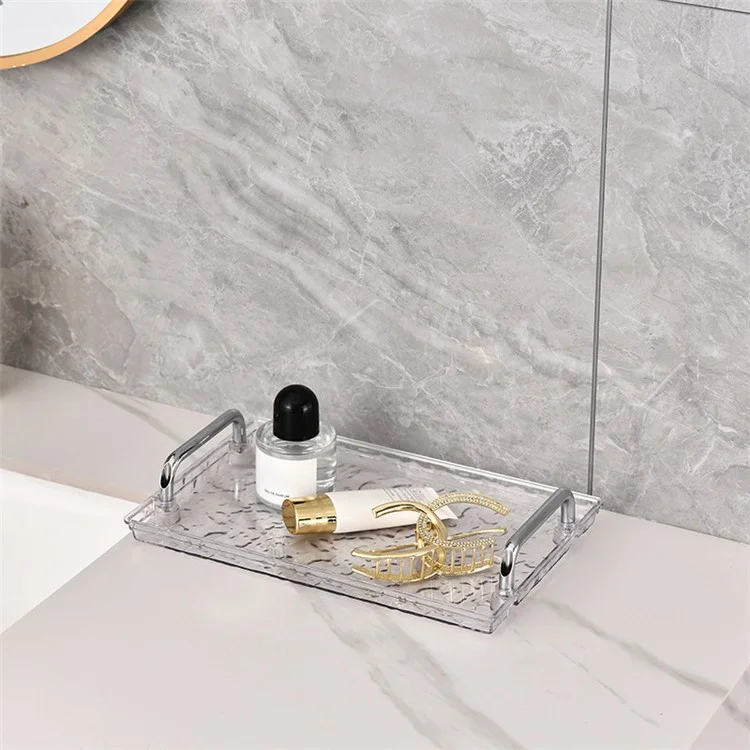 Single Layer Medium Size Cosmetic Organizer Makeup Storage Rack Lipstick Skincare Holder Stand - Transparent White