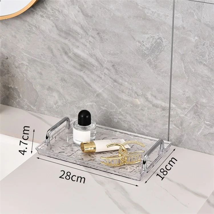 Single Layer Medium Size Cosmetic Organizer Makeup Storage Rack Lipstick Skincare Holder Stand - Transparent White