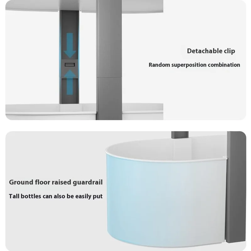 Single Layer Desktop Organizer Basket Multifunctional ABS Storage Rack with Arched Handle