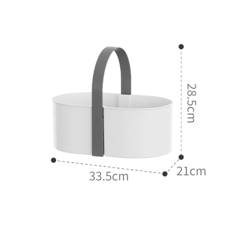 Single Layer Desktop Organizer Basket Multifunctional ABS Storage Rack with Arched Handle