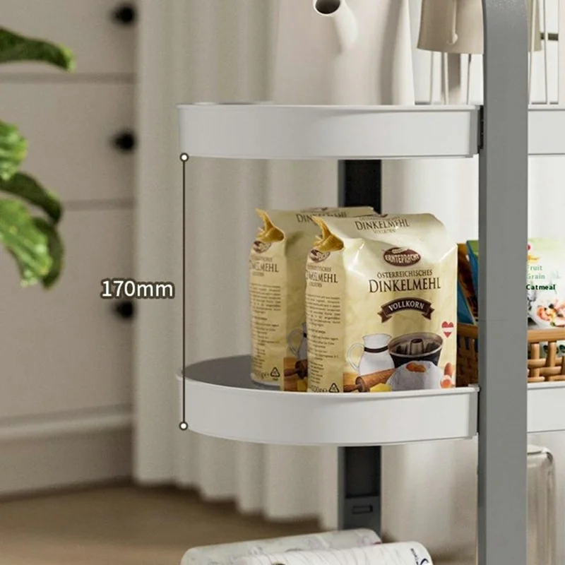 3 Layer Desktop Organizer Portable Basket Multifunctional ABS Storage Rack with Arched Handle