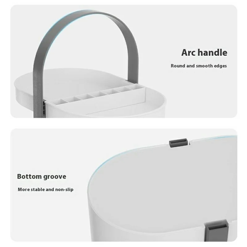 3 Layer Desktop Organizer Portable Basket Multifunctional ABS Storage Rack with Arched Handle