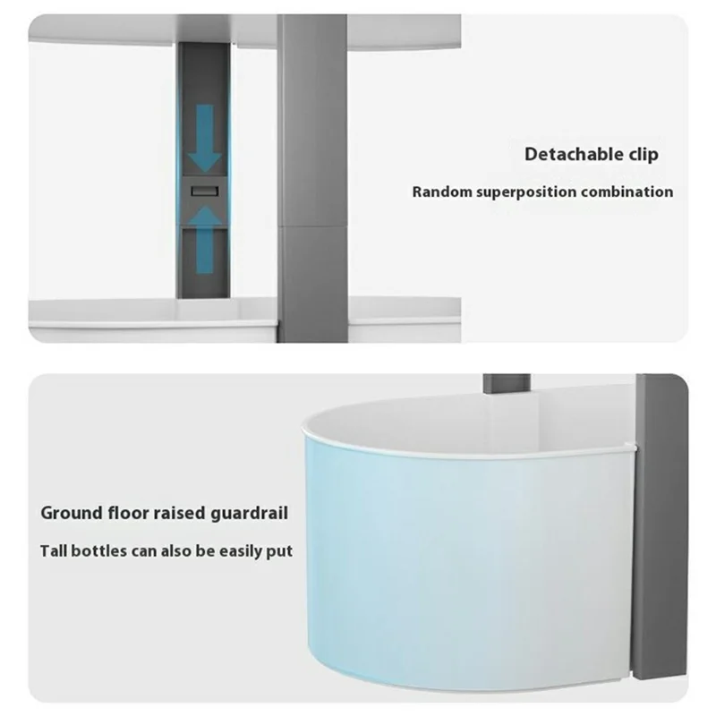 3 Layer Desktop Organizer Portable Basket Multifunctional ABS Storage Rack with Arched Handle