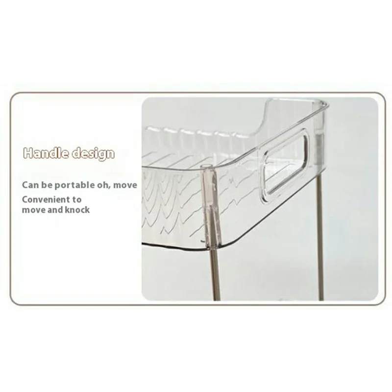 Clear 2-Tier Storage Organizer Rack Bathroom Countertop Shelf Makeup Cosmetics Holder (No Wheels)