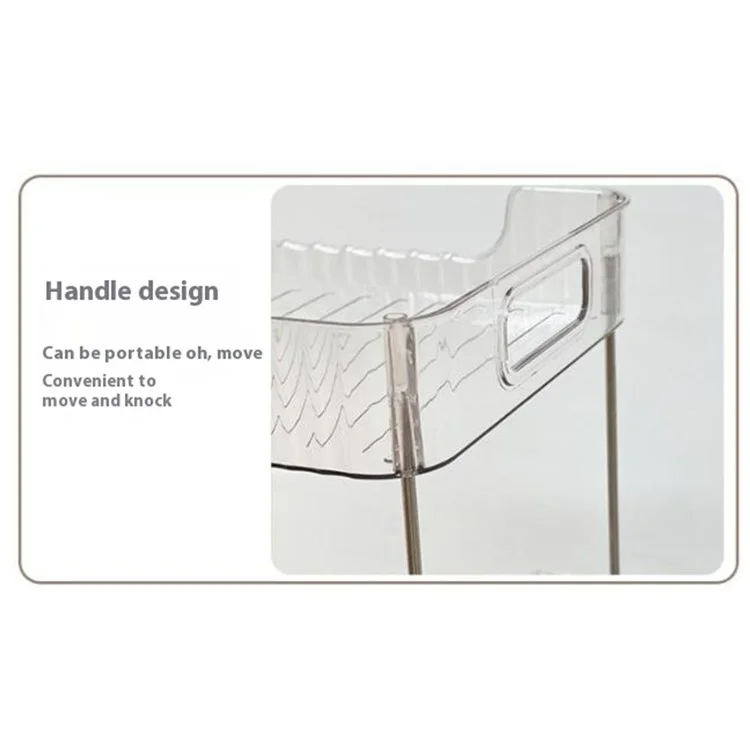 Chariot de rangement à 3 niveaux transparent avec roulettes, organisateur pour salle de bain, maquillage et cosmétiques de comptoir