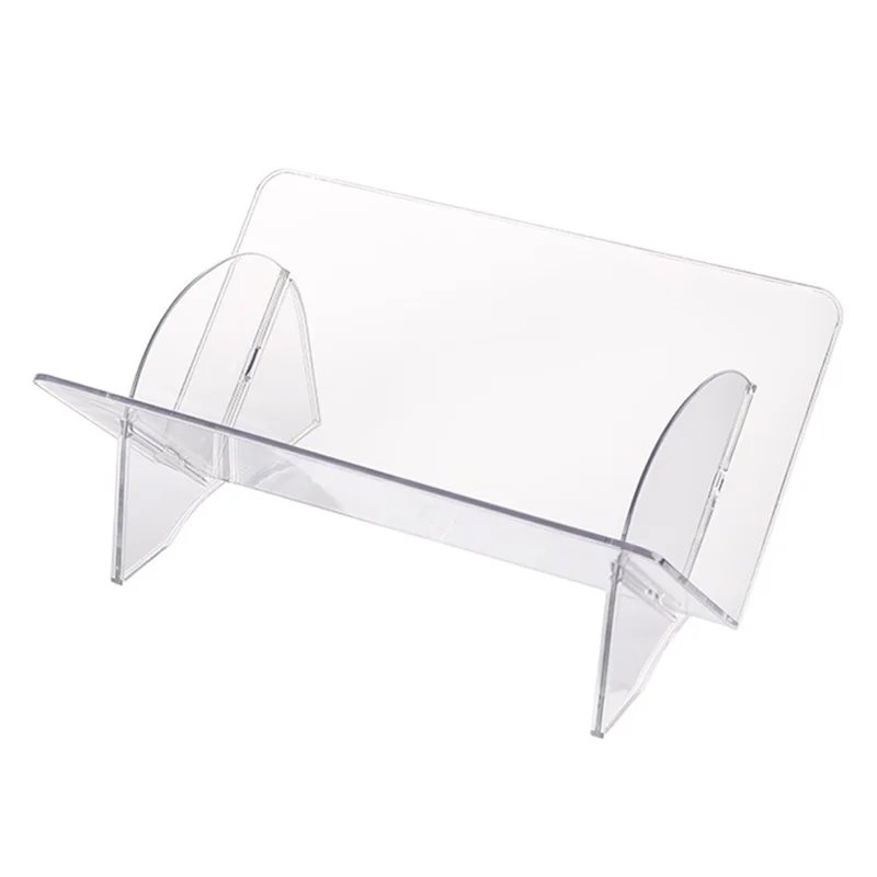 Tilted Desktop File Organizer Book Stand Document Holder Reading Rack Storage Shelf - Transparent