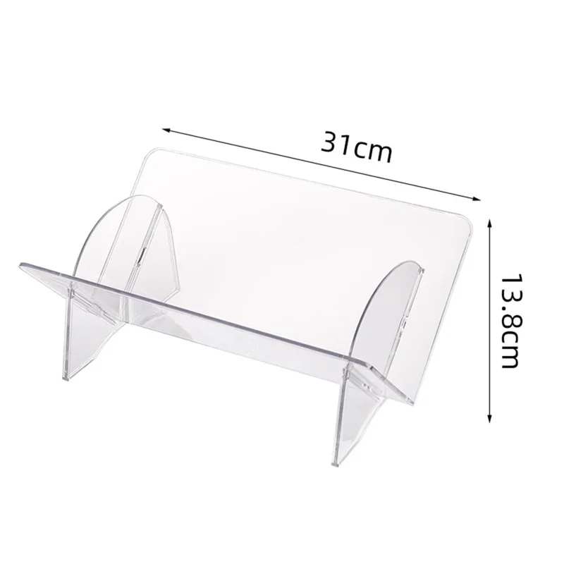 Tilted Desktop File Organizer Book Stand Document Holder Reading Rack Storage Shelf - Transparent