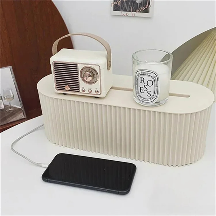 Kabelmanagement-Box für Steckdosenleisten Telefon- / Tablet-Kabel Kindersichere Aufbewahrungsbox - Beige