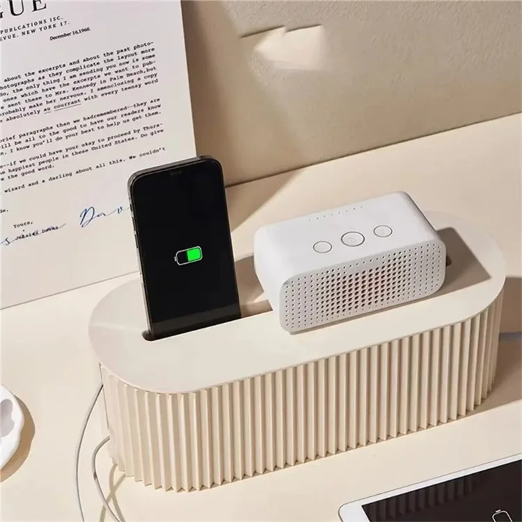 Kabelmanagement-Box für Steckdosenleisten Telefon- / Tablet-Kabel Kindersichere Aufbewahrungsbox - Beige