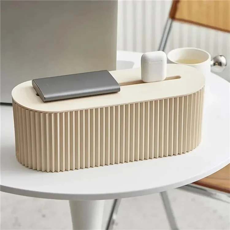 Kabelmanagement-Box für Steckdosenleisten Telefon- / Tablet-Kabel Kindersichere Aufbewahrungsbox - Beige