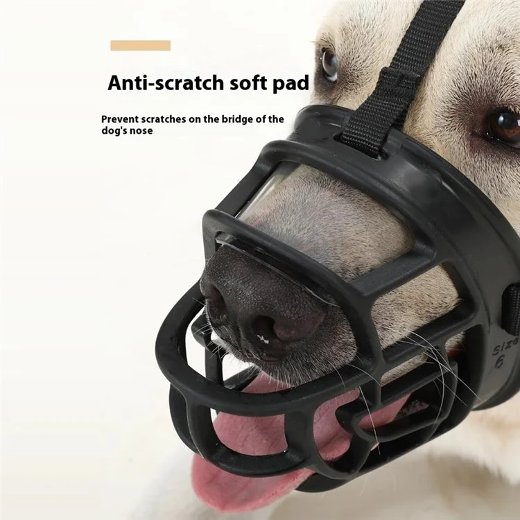Pet Muzzle TPE Anti Bite Basket for Dogs Adjustable Mouth Cover Allows Panting and Drinking, Size 2