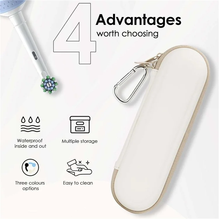 Scatola Portatile di Stoccaggio per Usmile / Xiaomi / Oral B Custodia da Viaggio in EVA per Spazzolino Elettrico con Moschettone