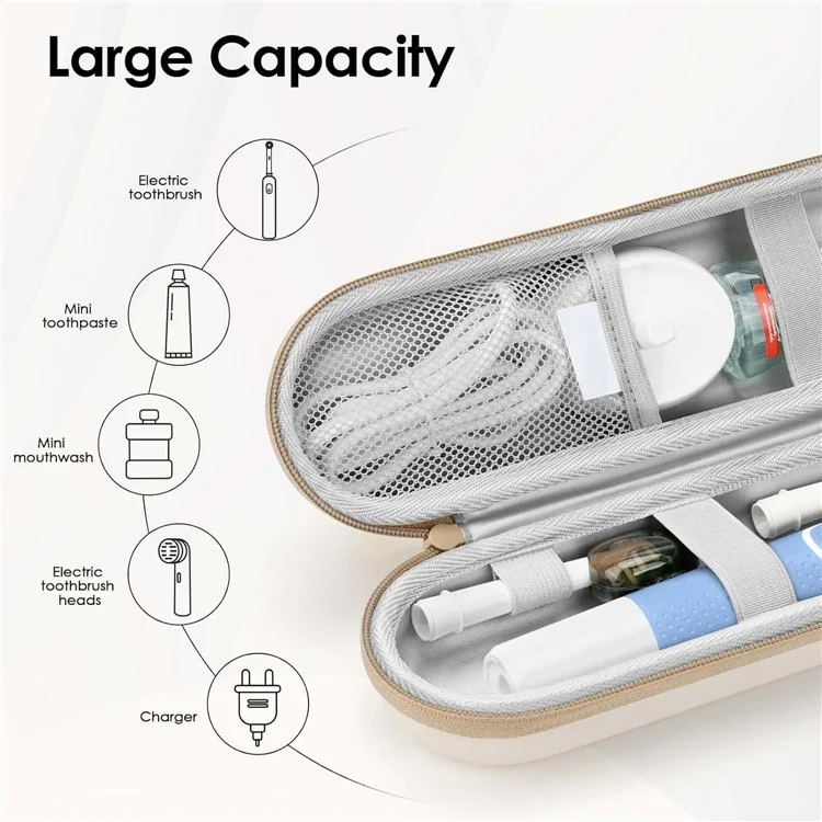 Scatola Portatile di Stoccaggio per Usmile / Xiaomi / Oral B Custodia da Viaggio in EVA per Spazzolino Elettrico con Moschettone