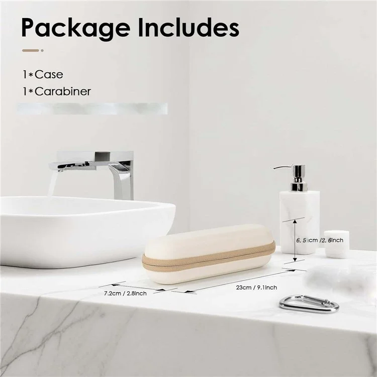 Scatola Portatile di Stoccaggio per Usmile / Xiaomi / Oral B Custodia da Viaggio in EVA per Spazzolino Elettrico con Moschettone