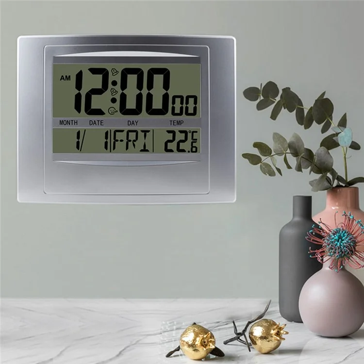 Relógio Despertador Digital Multifuncional TS-H129Y com Tela Grande, Calendário e Temperatura