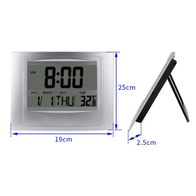Relógio Despertador Digital Multifuncional TS-H129Y com Tela Grande, Calendário e Temperatura