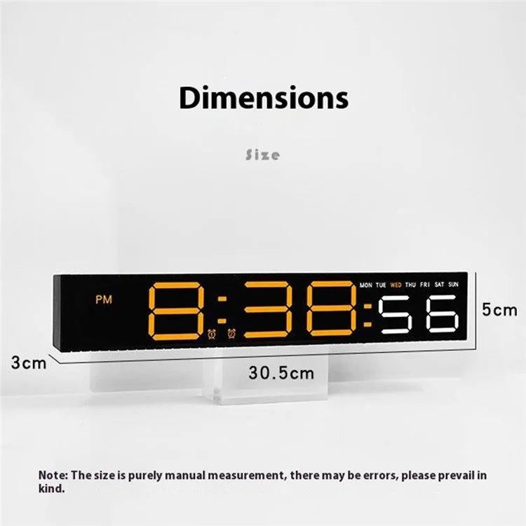 5517 Creative LED Digital Clock Sound Activated Display Bedside Table Alarm Clock with Multi-Color Light - Black Shell / White Digital Display
