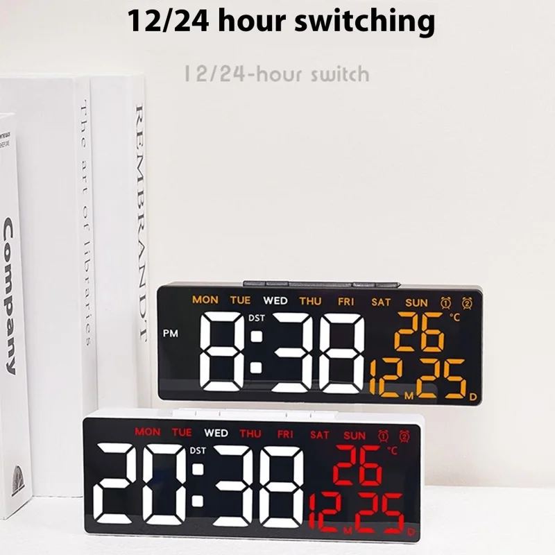 6668 LED Digital Alarm Clock Temperature Display USB Output Multiple Alarms Desktop Clock - Black Shell / Red Digital Display