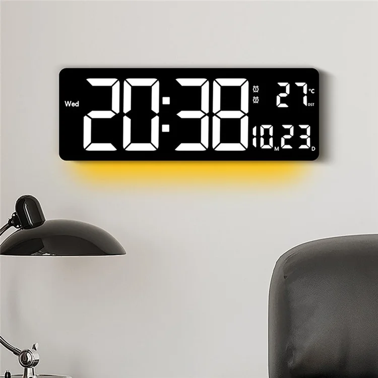 6658RGB Relógio de Parede Digital Eletrônico de 16 Polegadas com Mudança de Cor RGB para Sala de Estar