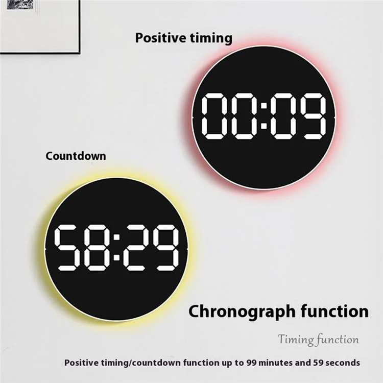 6672 Multifunctional Wall Clock Night Light Temperature Humidity Display Silent Electronic Clock - Three Color