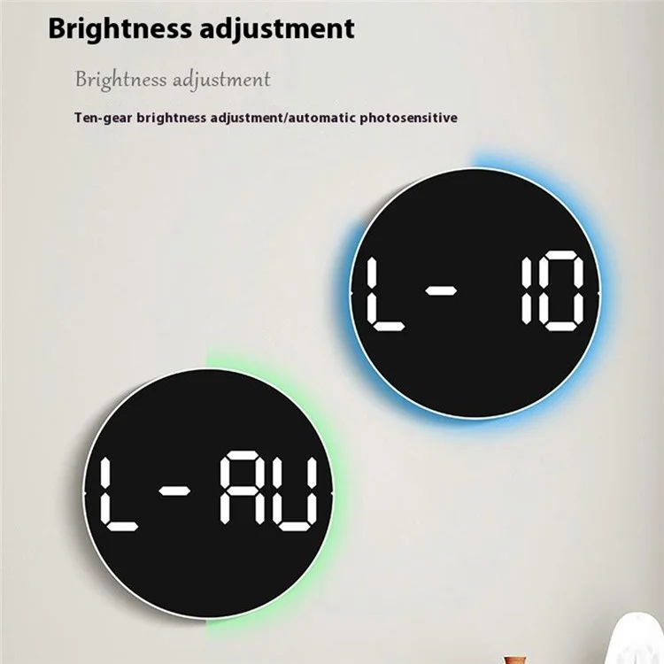 6672 Multifunctional Wall Clock Night Light Temperature Humidity Display Silent Electronic Clock - Three Color