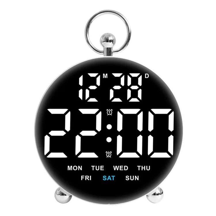 8029 LED Digital Alarm Clock Multi Function Students Electronic Desk Clock with Large Display - White
