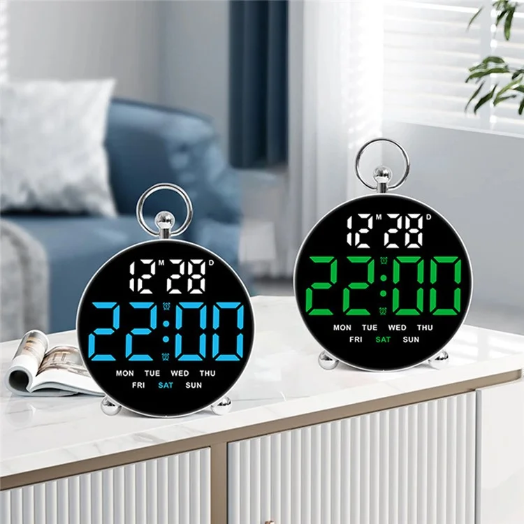 8029 LED Digital Alarm Clock Multi Function Students Electronic Desk Clock with Large Display - White