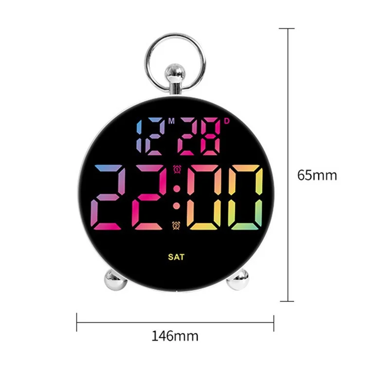 8029 LED Digital Alarm Clock Multi Function Students Electronic Desk Clock with Large Display - White