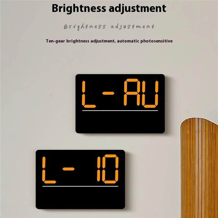6667 LED Digitale Wanduhr Wohnzimmer Modern Minimalistisch Elektronische Uhr mit Temperatur- / Luftfeuchtigkeitsanzeige - Blau