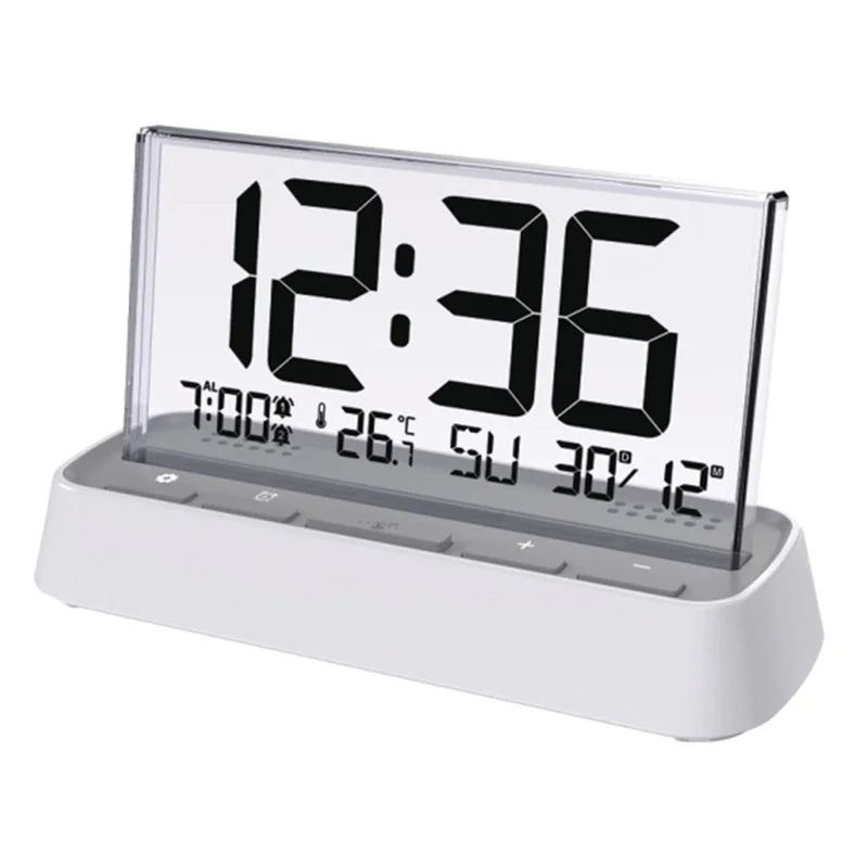 Horloge numérique 3572 Affichage grand écran Horloge de réveil avec affichage de la température / humidité