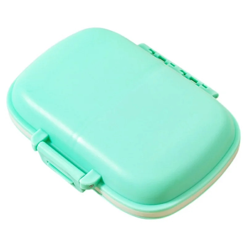 Boîte de rangement pour médicaments avec 8 compartiments, portable et hermétique, anti-humidité (sans BPA, testé FCM) - PP / Bleu