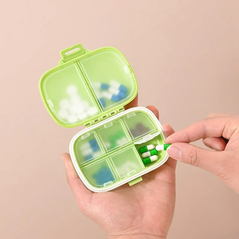 Boîte de rangement pour médicaments avec 8 compartiments, portable et hermétique, anti-humidité (sans BPA, testé FCM) - PP / Bleu