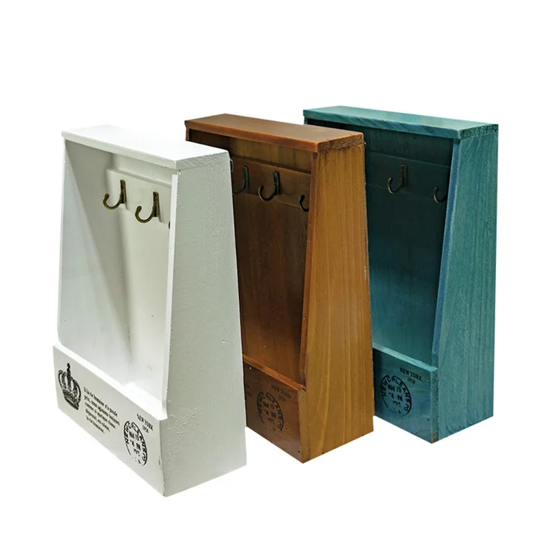 Soporte de pared para llaves Organizador decorativo Caja de almacenamiento para entrada Sala de estar Hogar - Marrón