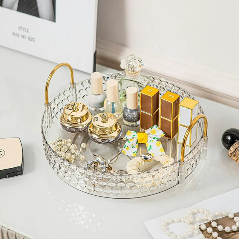 Drehbarer Luxus-Kosmetik-Organizer Einstöckiger Make-up Skincare Parfüm Aufbewahrungsständer