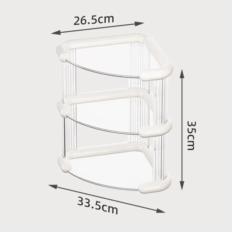 Transparenter 3-stufiger Kosmetik-Organizer Make-up Aufbewahrungsregal Kosmetikablage Hautpflege Parfüm Präsentationsständer - Weiß