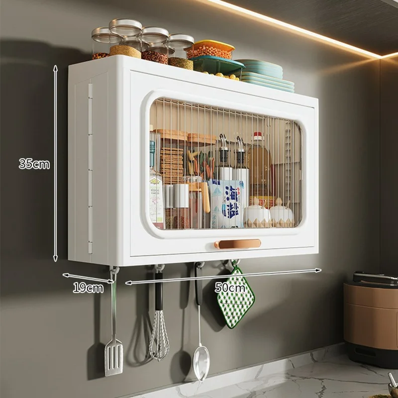 Mensola Portaspezie da Parete per Cucina e Bagno, Organizer in PP Senza Forature e Senza Pannello Forato