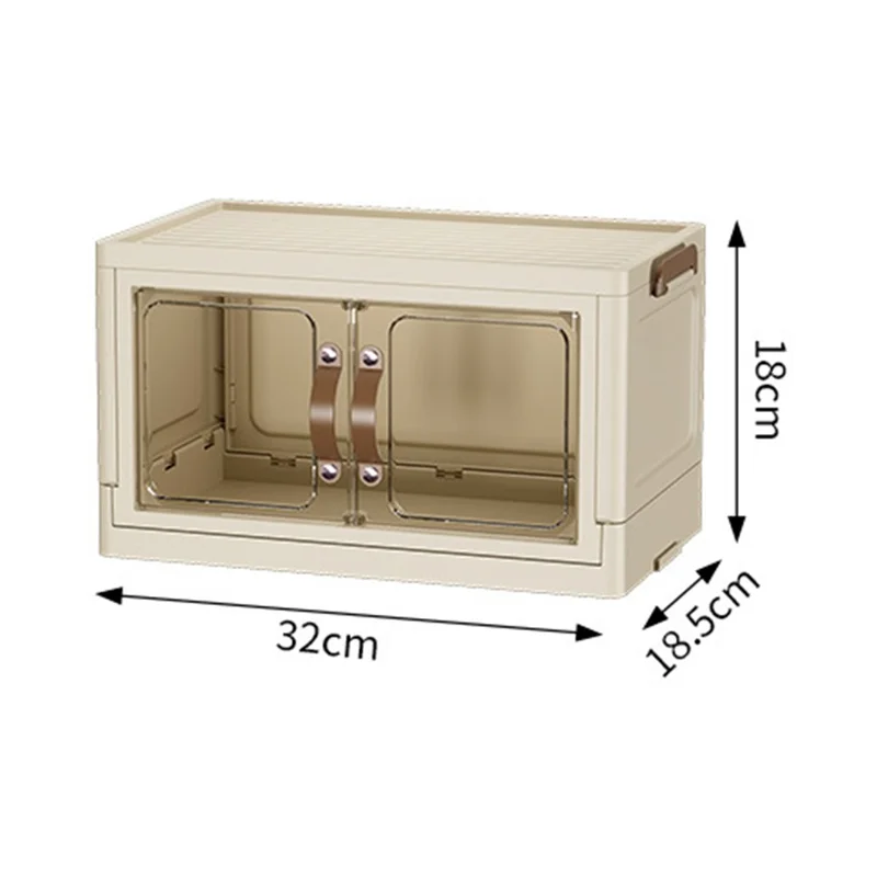1-Layer Cabinet Desktop PP Organizer Transparent Door Stationery Cosmetics Storage Box