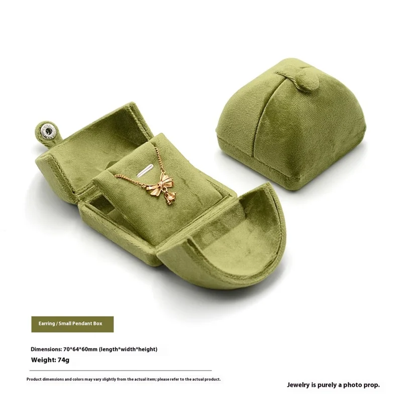 Double-Opening Velvet Jewelry Box for Pendant Necklace Earrings Bracelet Storage Display Gift Case