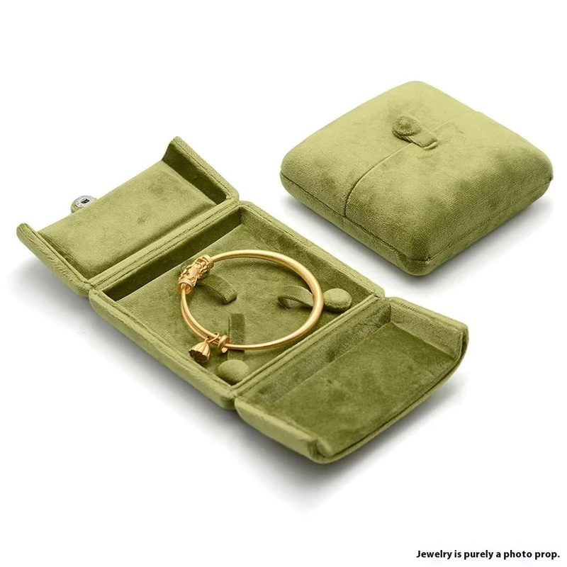 Double Open Velvet Jewelry Storage Box for Bracelets Display Case