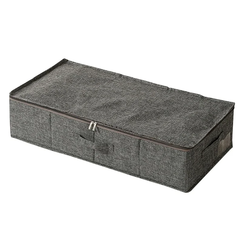 Underbed Storage Box 76 x 38 x 17cm Large Capacity Compartment Organizer Waterproof for Shoes / Clothes Sorting - Grey