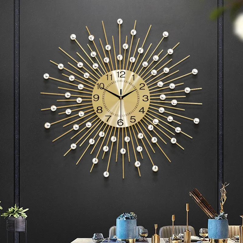 WM195 European Style Creative Wall Clock Modern Decorative Iron Art Quartz Clock for Living Room