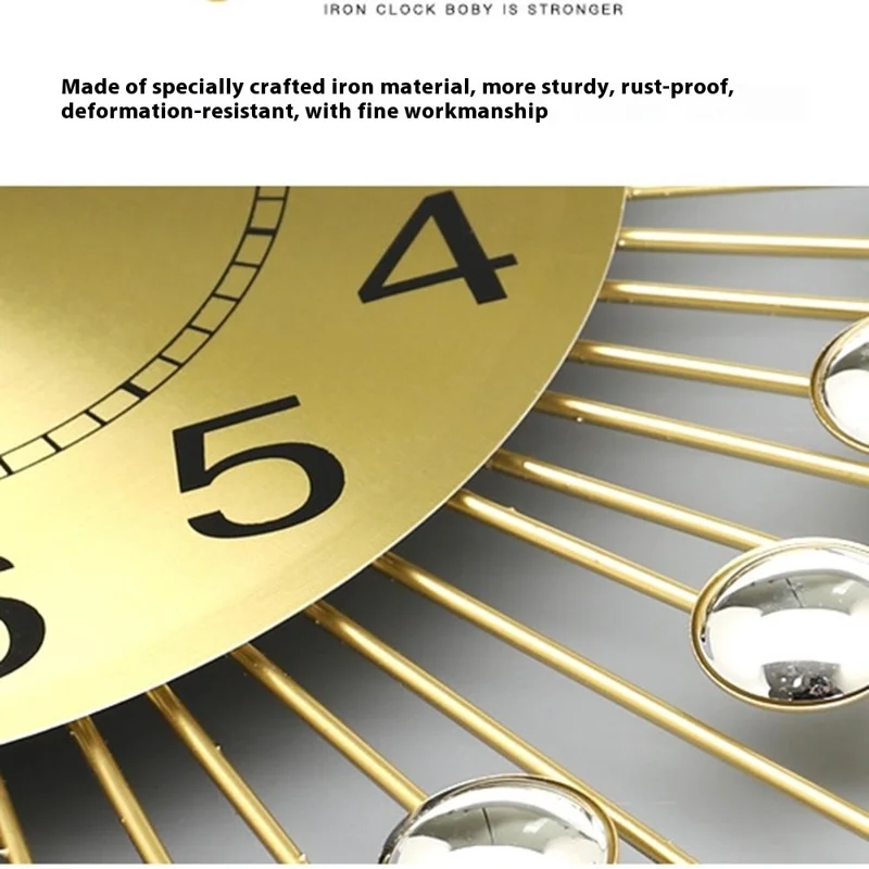 WM195 European Style Creative Wall Clock Modern Decorative Iron Art Quartz Clock for Living Room