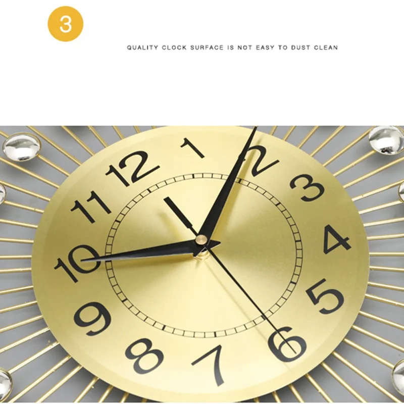 WM195 European Style Creative Wall Clock Modern Decorative Iron Art Quartz Clock for Living Room
