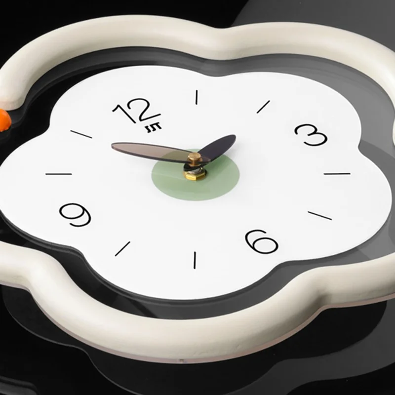 Reloj de Pared Silencioso de Forma de Flor de Madera y Acrílico, Creativo, Decoración para Salón y Hogar, Talla S