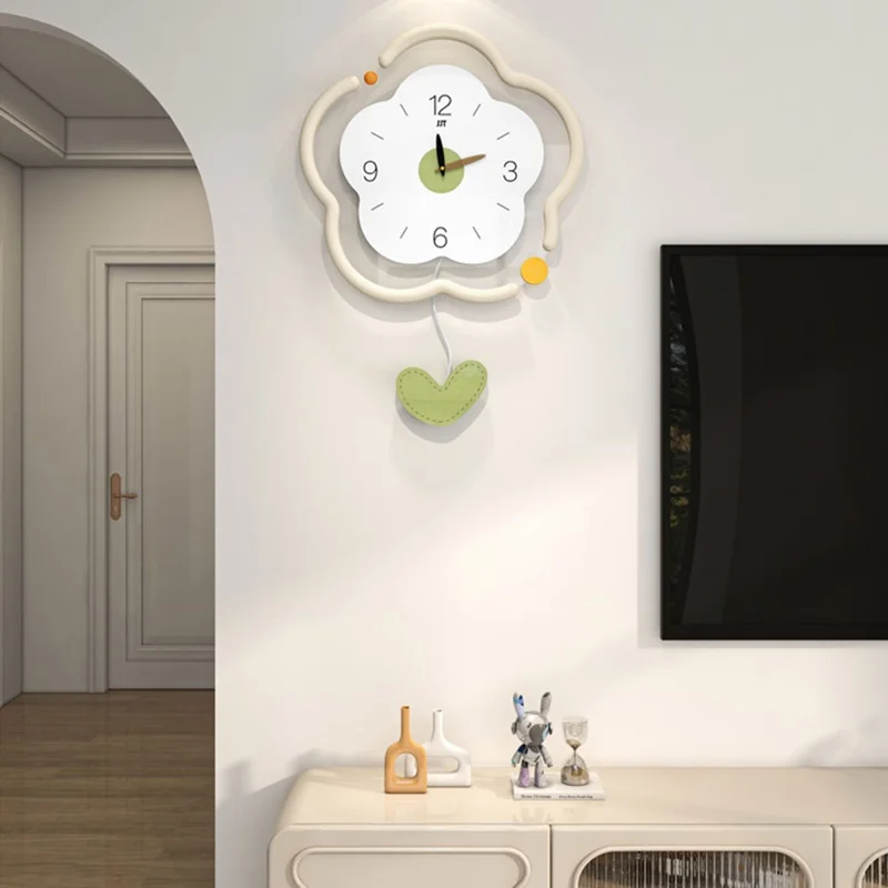 Reloj de Pared Silencioso de Forma de Flor de Madera y Acrílico, Creativo, Decoración para Salón y Hogar, Talla S