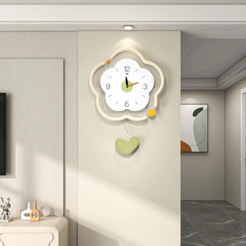Reloj de Pared Silencioso de Forma de Flor de Madera y Acrílico, Creativo, Decoración para Salón y Hogar, Talla S
