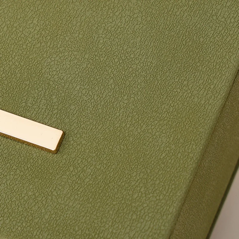 SP01344 Boîte de rangement portable pour bijoux Organisateur de bagues et de colliers Étui en cuir - Vert / Poignée longue