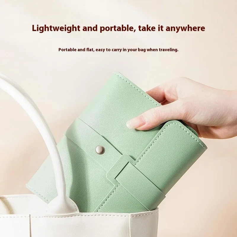 SP01260 Organizador de Pendientes Portátil Libro de Cuero de PU Bolsa de Almacenamiento de Joyas para Pendientes de Botón, Colgantes y Aros - Verde