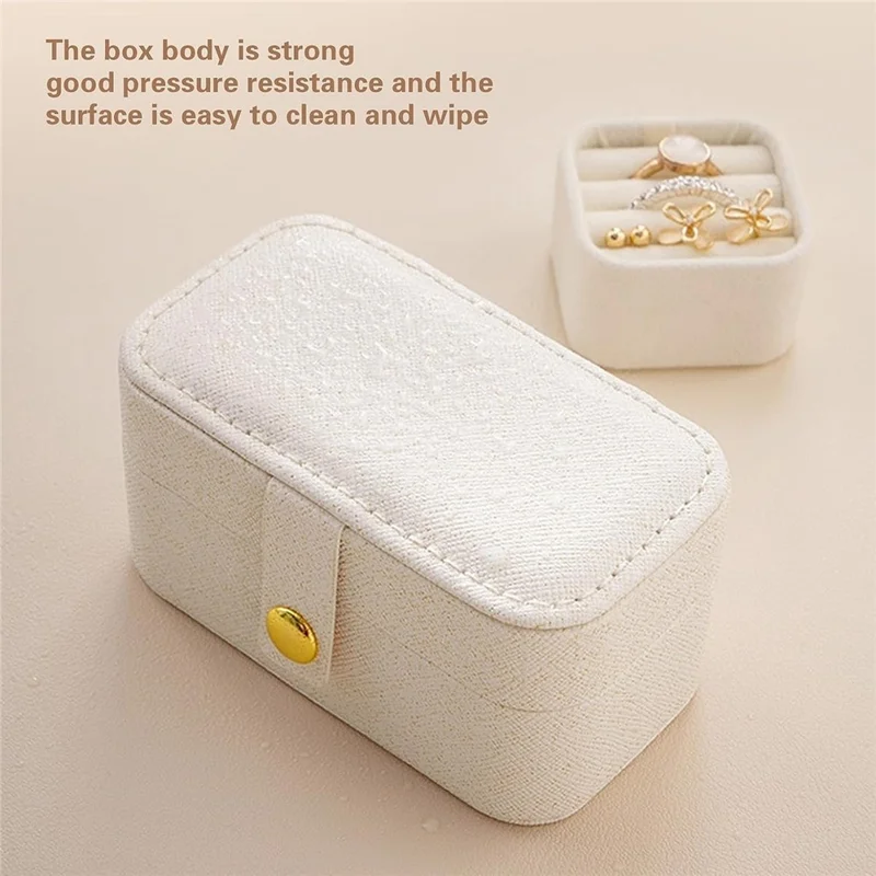 SP01258 Mini Boîte de Rangement pour Bijoux Portable Étui de Voyage pour Boucles d'Oreilles Clous et Bagues - Blanc
